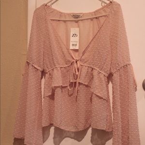 NWT Miss Selfridge Bohemian Bell Sleeve Top